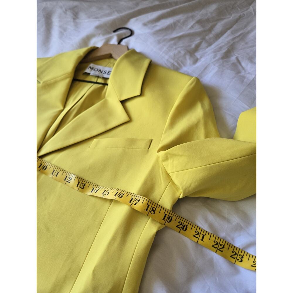 Monse Womens Oversized Wool Blazer Coat Jacket Lemon Yellow Sz 8 Business Event - Picture 9 of 13